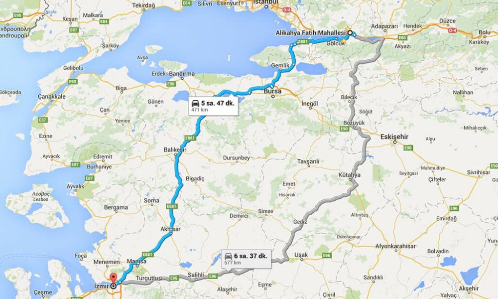 Kocaeli - izmir arasinda Balikesir dokumasi..